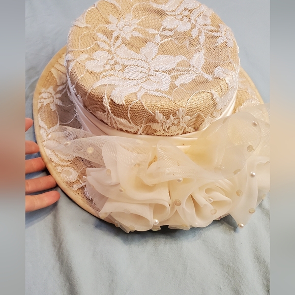 Whittall & Shon Accessories - Whittall & Shon Chic Lace Women's Straw Hat with Floral Accents